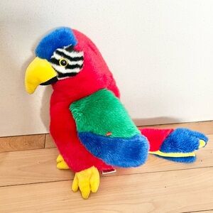 Vintage 1999 Ty Beanie Buddy « Jabber » Macaw Parrot Bird Plush Toy Collectible